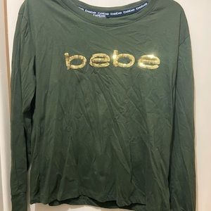 Olive Green Bebe Long Sleeve